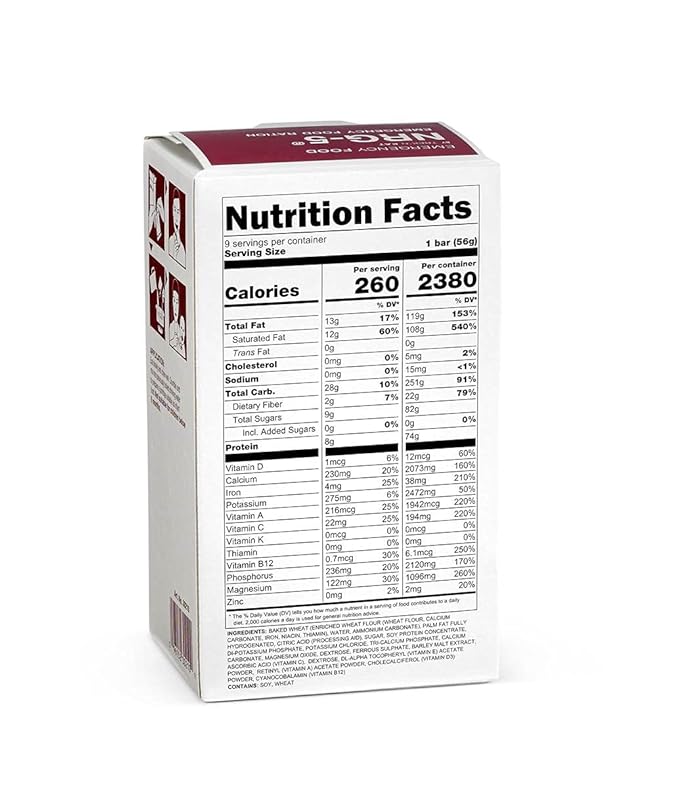 Katadyn NRG-5 Emergency Food Ration 500g Pack of 1 (9 Bars) Ready to Eat 2380 kcal, Vegan, Lactose-Free, GMO-Free | Long-Term Survival, Emergency Preparedness and Outdoor Adventure Food Bar