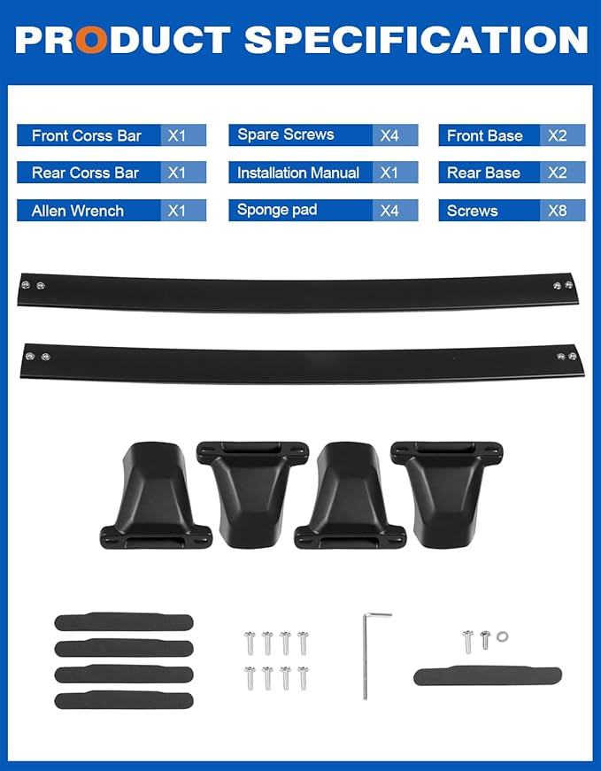 Wonderdriver 300lb Roof Rack Cross Bars Compatible with Jeep Grand Cherokee L 2021-2026 and 2022-2026 Grand Cherokee WL, Heavy Duty Aluminum Crossbar Racks Roof Rail Rooftop Luggage Canoe