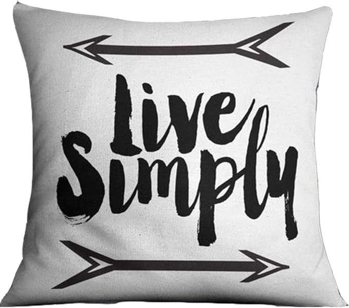 Square Throw Pillows Covers Live Simply Decorative Linen Cushion Covers Pillowcase Color:Live Simply
