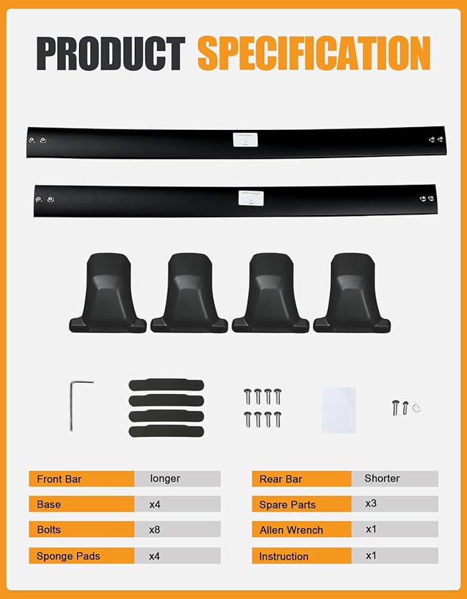 KINGGERI 300lbs Roof Rack Cross Bars Compatible with Honda Pilot 2023-2026 Sport TrailSport Touring Elite (Not for LX & EX-L), Aluminum Roof Rails Crossbars Rooftop Cargo Carrier Luggage Rails