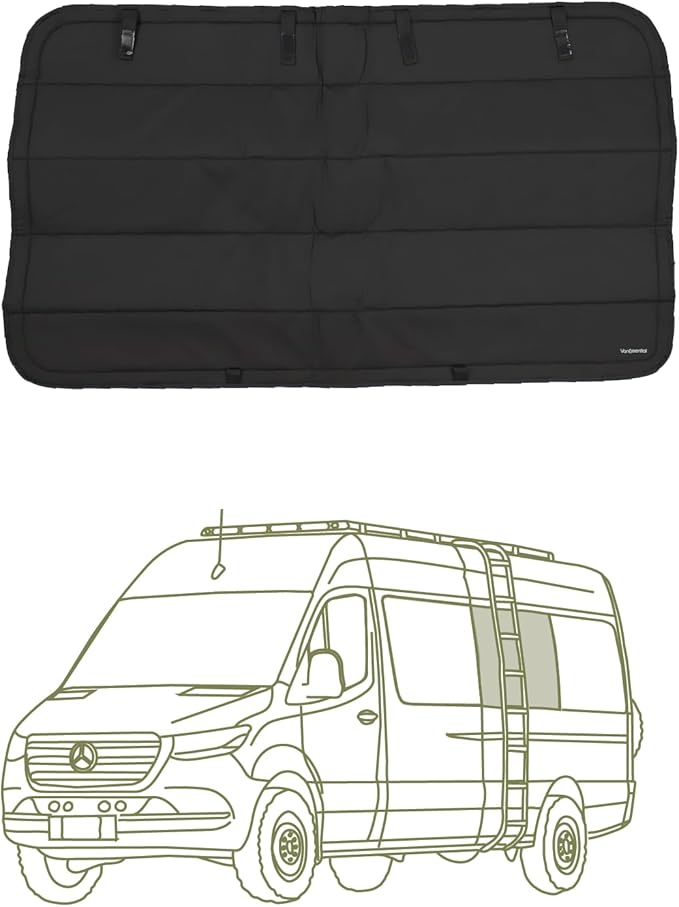 VanEssential Insulated Stealth Blackout Magnetic Window Cover Designed for Mercedes-Benz NCV3 & VS30 (170 Length Van) Middle Window (Left Hand Side), Black
