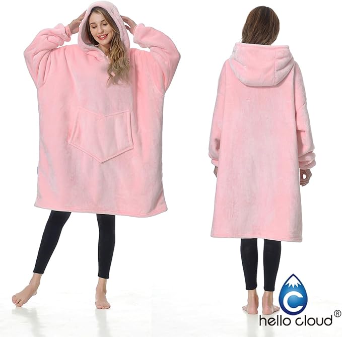 Oversized Hoodie Blanket, Wearable Blanket sweatshirt, Ultra Soft Sherpa Fleece Comfy Snuggle Hoodie