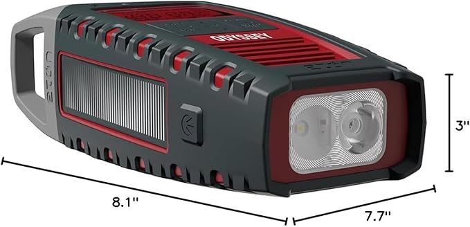 Eton Odyssey Multi-Powered All-Band Bluetooth Emergency Radio with RDS, Red