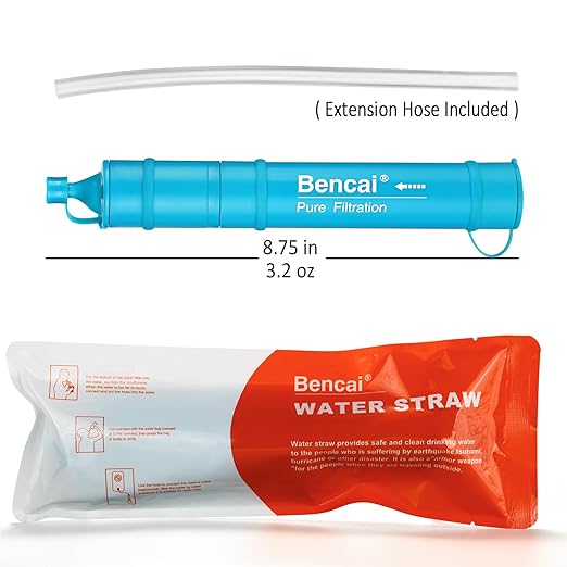 4-Stage 0.1 Micron Ultrafiltration Water Filter Straw | 3-Section Detachable for Easy Backwash | for Outdoor, Survival & Emergency, 1-Pack
