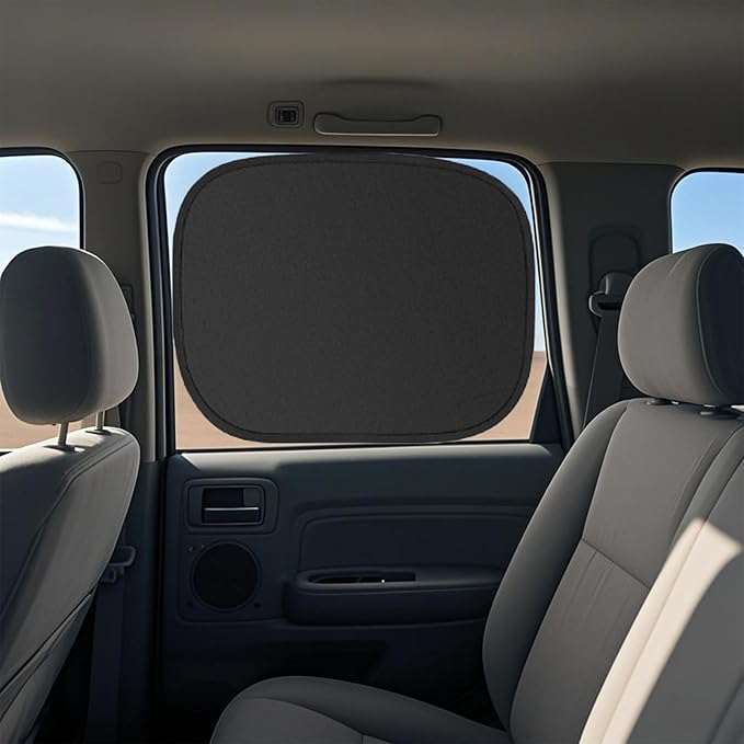 Electrostatic Adsorption Car Window Shades, 4-Pack Privacy Curtains, Sun Shades for Baby, 100% Light Blocking Sun Curtains for Car, Camping, Napping, Sleeping, Breastfeeding, Cloth Changing