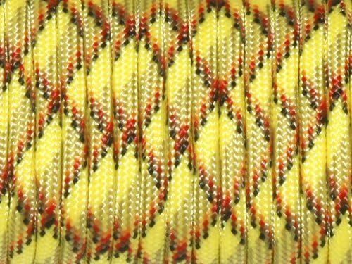 7 Strand Core 550lb Paracord Parachute Cord Lanyard Mil Spec Type III-100ft (Yellow Camo(57#))