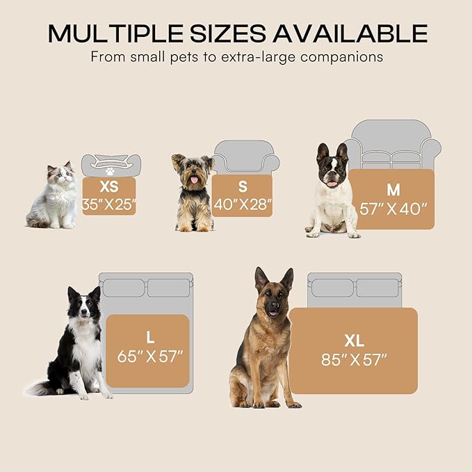 Luciphia Waterproof Blanket for Dog Washable Reversible Sherpa Fleece Throw Blanket for Bed Couch Soft Liquid Pee Proof Furniture Cover Protector for Small Medium Large Pet Cat Grey 57" x 40"