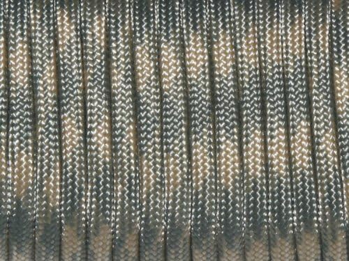 7 Strand Core 550lb Paracord Parachute Cord Lanyard Mil Spec Type III-100ft (Beige+Dark Grey(42#))