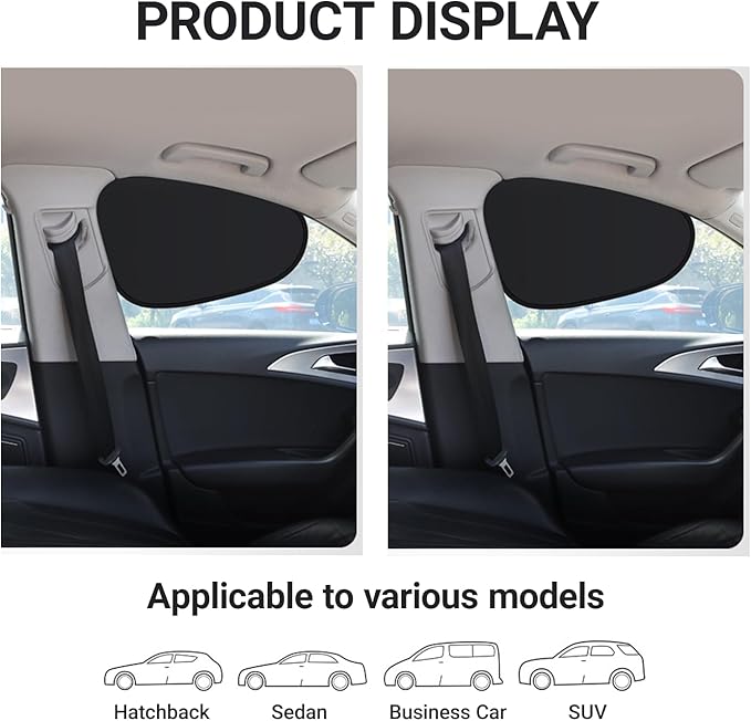 Car Side Window Sun Shades, 2 PCS Window Sunshades Privacy Curtains, Sun Glare and UV Rays Protection, Block Light for Breastfeeding, Taking a nap, Changing Clothes, Camping (Front Window)