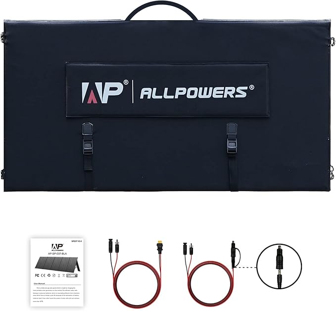 ALLPOWERS SP037 400W Portable Solar Panel, 23% Efficient IP66 Waterproof Foldable for RV Camping Home & 12V Systems, Compact Power Solution(SP037-400W