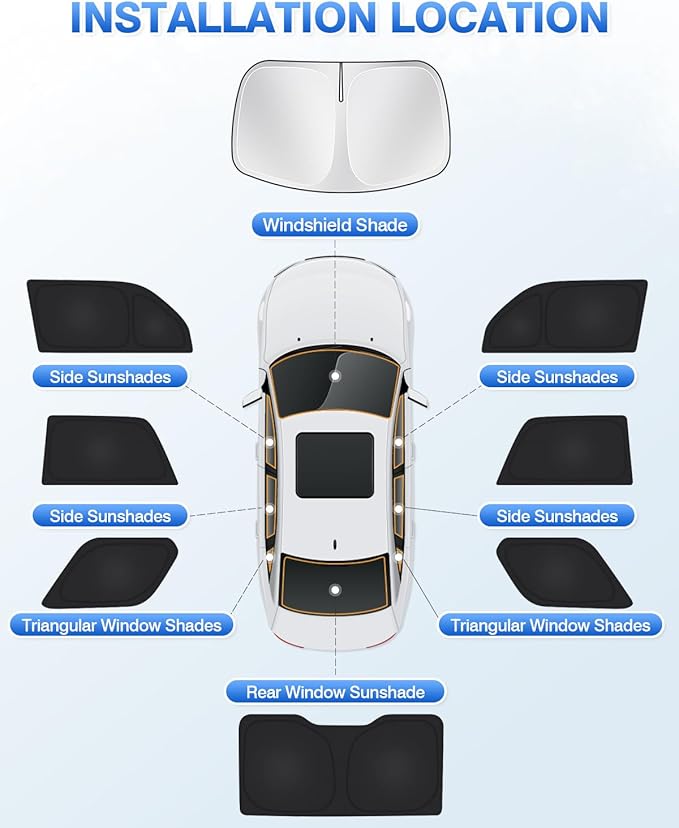 Canvcle Window Shades for 5th Gen Toyota 4Runner 2010-2024 Accessories Windshield Sun Shade Side Rear Window Covers Sunshade Full Set Sun Visor Privacy Protection Camping Keep Vehicle Cool Black 8PCS