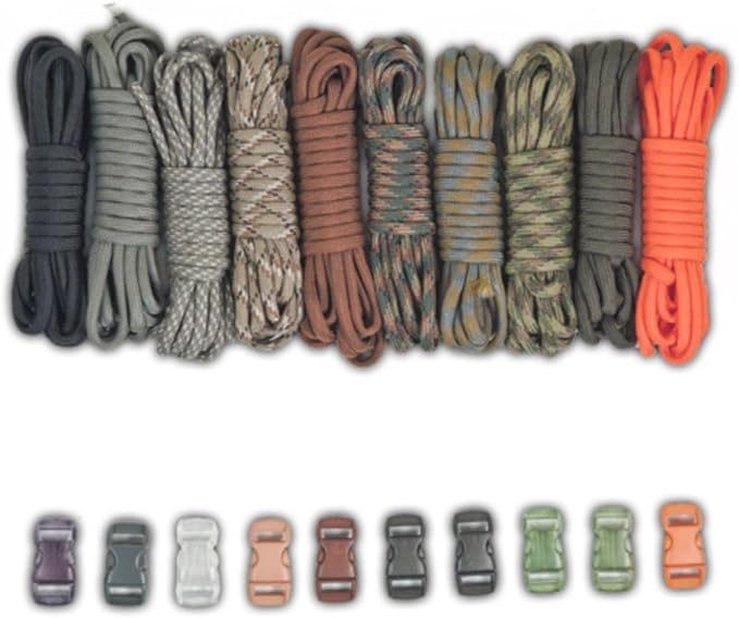 Paracord Planet 550lb Type III Paracord Combo Crafting Kits with Buckles