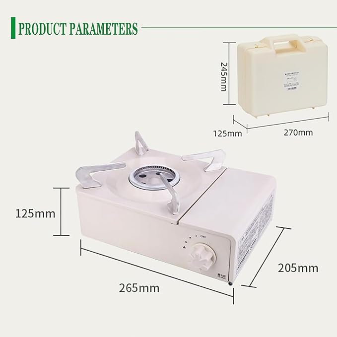 Portable Camping Stove, 2100W Picnic Mini Stove, Outdoor Camping Gas Stove, Fishing Stove with Carry Case, for RV, Camping and Hiking, Emergency Cooking Stove,White