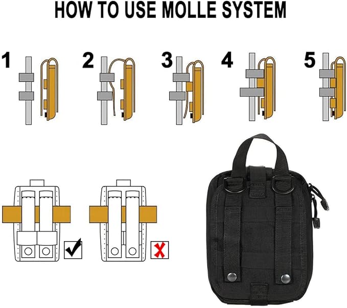 first aid kit bag empty Molle ifak pouch emt tactical medical pouch med rip away belt pouch small rescue tool pouches (ACU)