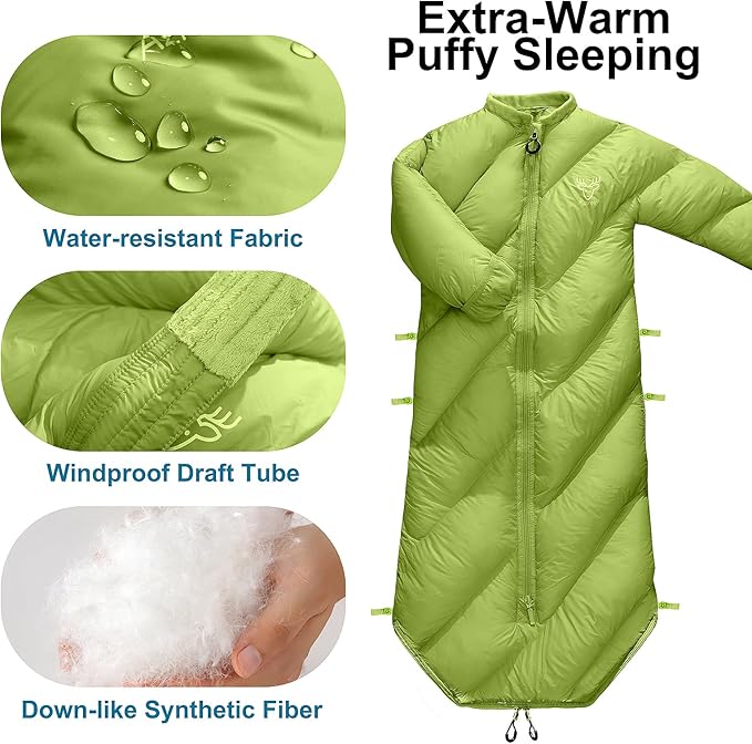 Walkable Toddler Sleeping Bags for Kids, Boys Girls (2T-4T) - Puffy Camping Sleeping Sack for Indoor, Outdoor, Travel, Sleepover, Slumber Party (up to 46 in)- Machine Washable, Lightweight