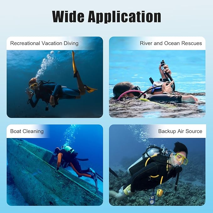 Mini Scuba Tank, 0.9Qt Portable Oxygen Tank with Carrying Strap for 15-20 Mins Underwater, 3000PSI Breath Lung Tank Portable Diving Gear for Diving, Emergency Rescue, Underwater Exploration