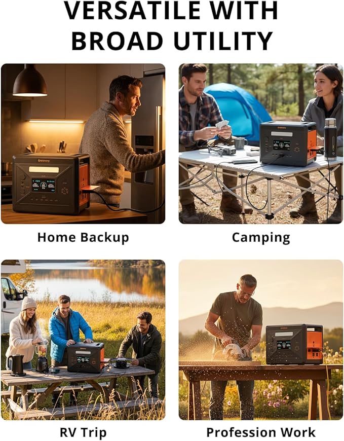 Greenery Portable Power Station with 2 * 200W Panels included, 2500W(Surge 5000W) LiFePO4 Battery Solar Generator with Fast Charging & High Output for Camping, Emergency Home Backup, & Outdoor