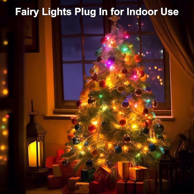 200FT 600LED Christmas Lights Plug in,Outdoor Indoor Waterproof Fairy Lights with Timer and 8 Modes, Christmas Tree Lights for Garden Party Wedding Decoration(Multi Color)