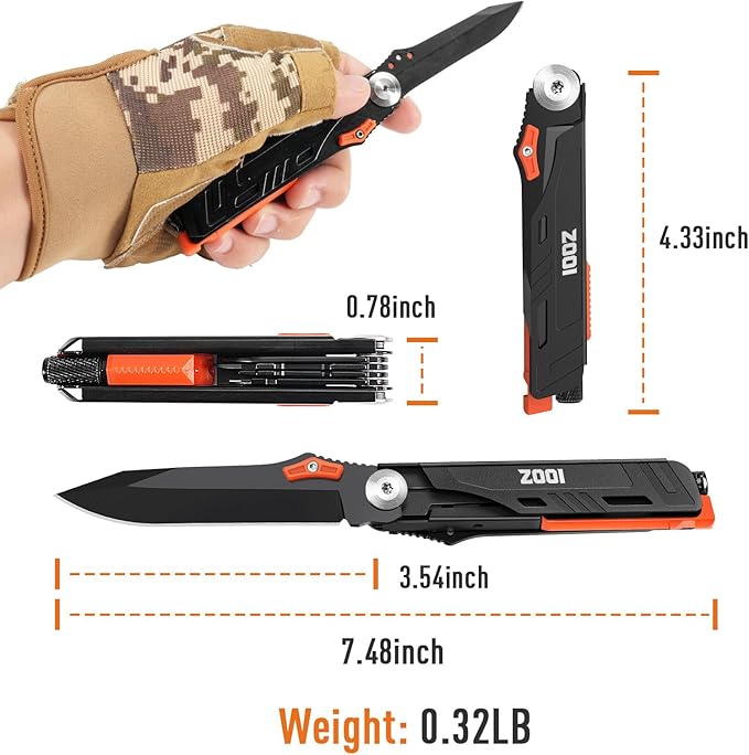 ZOOI Fathers Day Mens Gifts for Husband Dad, Gifts for Men Dad, Pocket Multitool, EDC Gear, Fathers Day Dad Gifts from Daughter Son Wife, Gifts for Him Boyfriend, Pocket Tools for Fishing Camping Gear