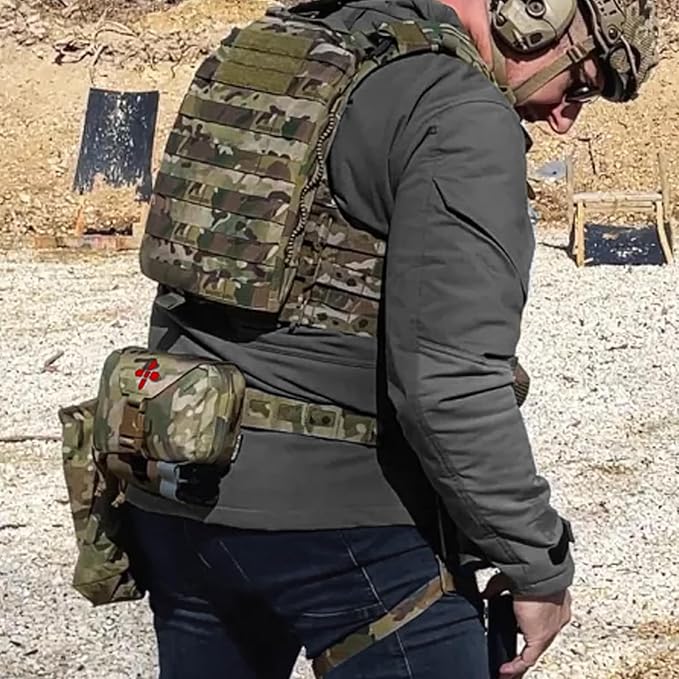 Ifak Pouch-Rapid Deployment Tactical MOLLE Trauma Kit Pouches, Quick Release Tear-Off Medical First Aid Kit Organiser with Red Immediate Identify for Emergency Surviva.