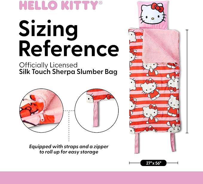 Silk Touch Sherpa Slumber Bag for Boys and Girls, Sleeping Bag with Zipper, 27 x 56 inches