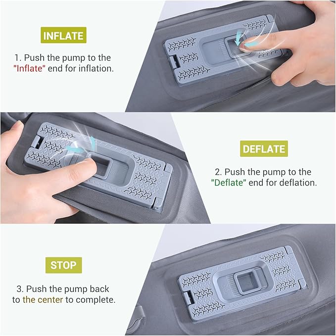 Elegear CumbreX™ Air & Foam Self Inflating Sleeping Pad, Built-in Electric Pump 4" Ultra-Thick Memory Foam Camping Mattress with Pillow Double Camping Pad 4-Season R-Value 9.5 Camp Mat - Gueen