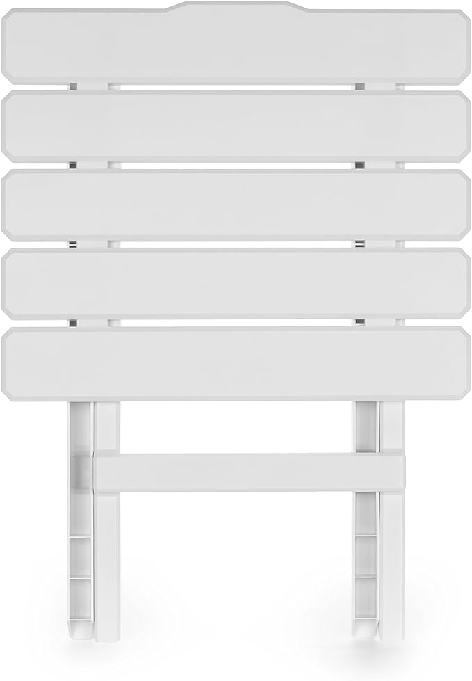 Camco 51695 White Large Adirondack Portable Outdoor Folding Side Table, Perfect for The Beach, Camping, Picnics, Cookouts and More, Weatherproof and Rust Resistant