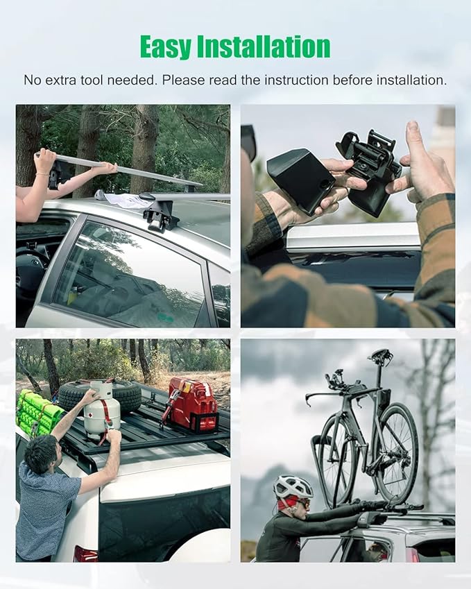 Scitoo Roof Rack Cross Bars Side Rails Baggage Carrier for Toyota RAV4 2013-2018 Silver 2 Pcs Roof Top Rack Luggage Carrier