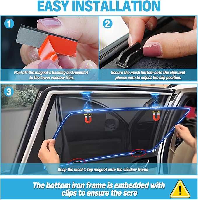 ZATOOTO Car Window Shades for Toyota Camry 2018-2023, 4 Pack Camry Sun Shade Side Window, Breathable Mesh Car Window Screen for Camping Napping Baby UV Protection