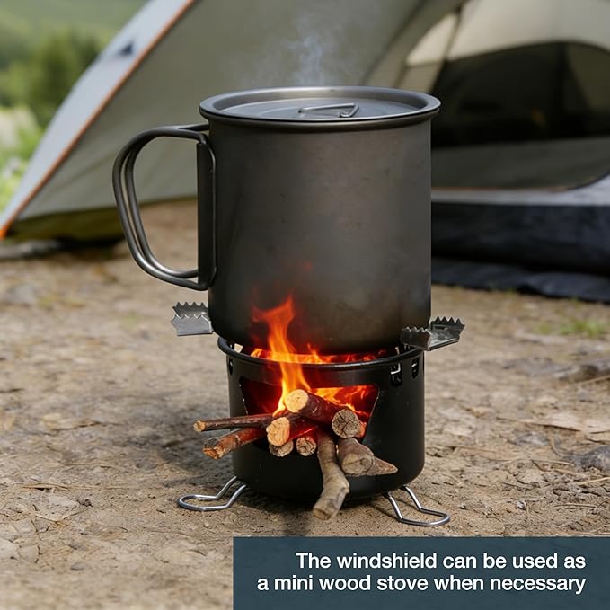 REDCAMP 2 In 1 Mini Alcohol Stove for Backpacking, Ultralight Alcohol Burner with Foldable Stands Brackets, Portable Tiny Spirit Burner for Outdoor Camping Hiking Survival Emergency