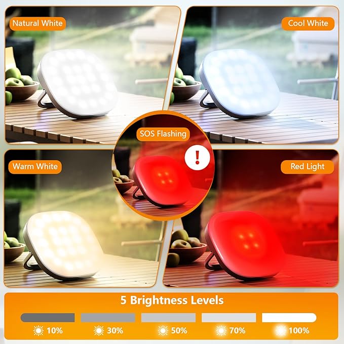 LED Camping Lantern, 2Pack Solar Lanterns, 5000mAh Rechargeable Light 2000 Lumens 5 Light Modes, IP65 Waterproof with USB Charging – Lanterns for Power outages Hurricane, Hiking, Fish, Emergency