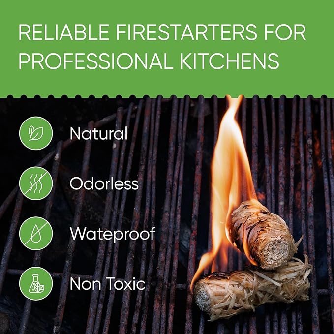 Inflame Fire Starters 300 pcs Fire Starters for Campfires, Grill, BBQ, Fireplace, Woodstove - Charcoal Starter - Waterproof, Weather-Resistant - Natural Wood Fireplace Starters