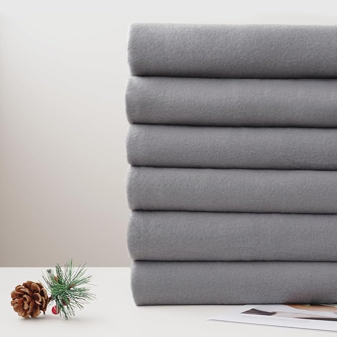 ZYFZCYBL Fleece Throw Blankets Lightweight Warm Soft Cozy Pet-Friendly Bulk Fleece Throw Blanket Solid for Home Bed, Sofa,Office,Gifts, Couch (Pack of 6-50 x 60 inch,Grey)