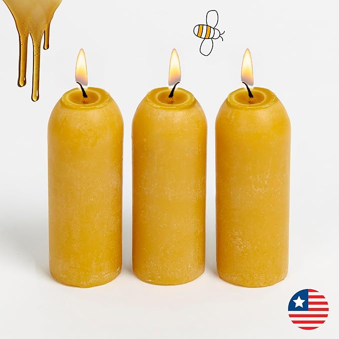 UCO 12-Hour Natural Beeswax Long-Burning Candles for UCO Candle Lanterns and Emergency Preparedness, Made in USA