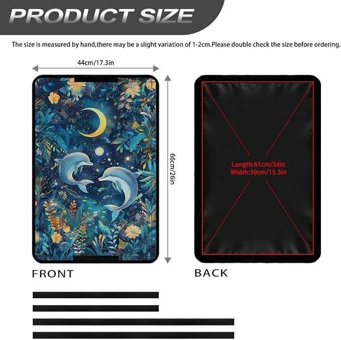 Dolphin Moon RV Door Window Shade Cover, RV Door Window UV Protective Cover, Foldable Travel Trailer Motorhome Rv Screen Door Protector, RV Accessories for Inside