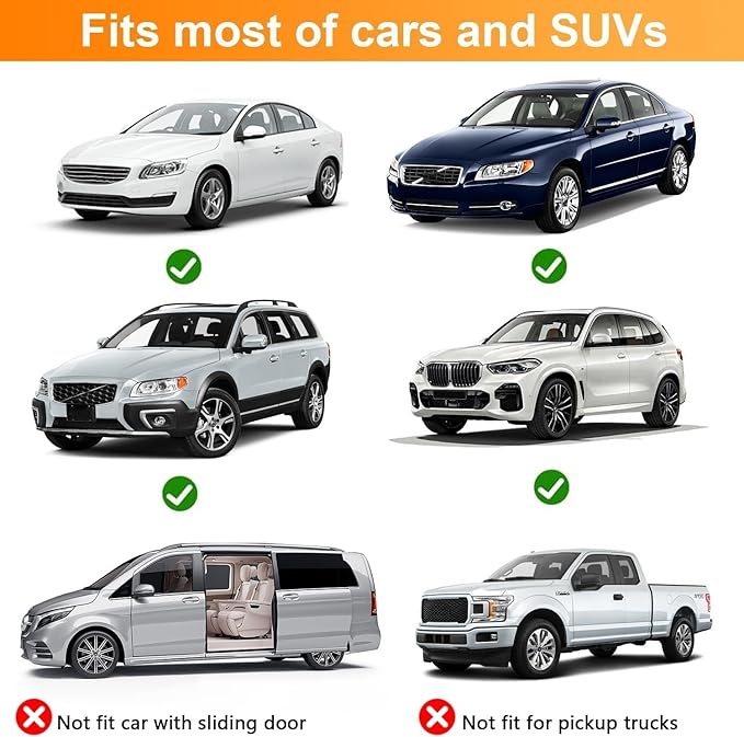 Car Rear Side Window Shades,2 Pack Breathable Mesh Car Window Screens Sun Shades Covers for Camping,Fit for 96% of Cars, Block Sun Glare,UV Protection,Privacy Protection