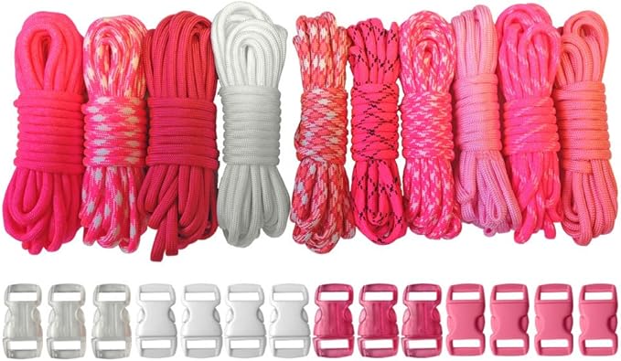 Paracord Planet 550lb Type III Paracord Combo Crafting Kits with Buckles