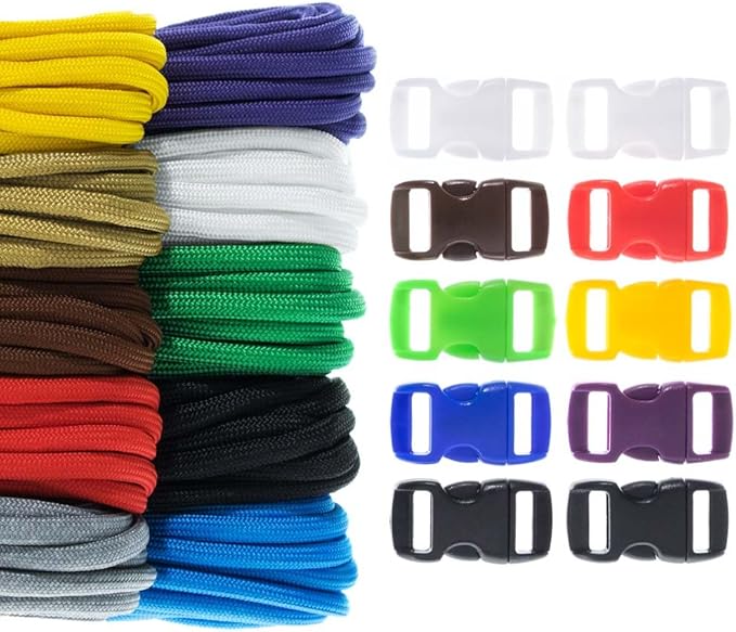 Paracord Planet 550lb Type III Paracord Combo Crafting Kits with Buckles