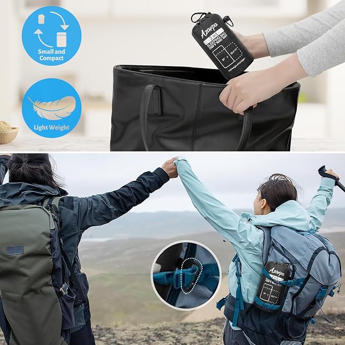 Lightweight Sleeping Bag Liner, Travel Sheets and Adults Sleep Sack, 220 x 95cm with Full Lockable Zipper and Travel Buckle - Portable & Easy Care, Idea for Backpacking, Camping, Hotels, and Trips