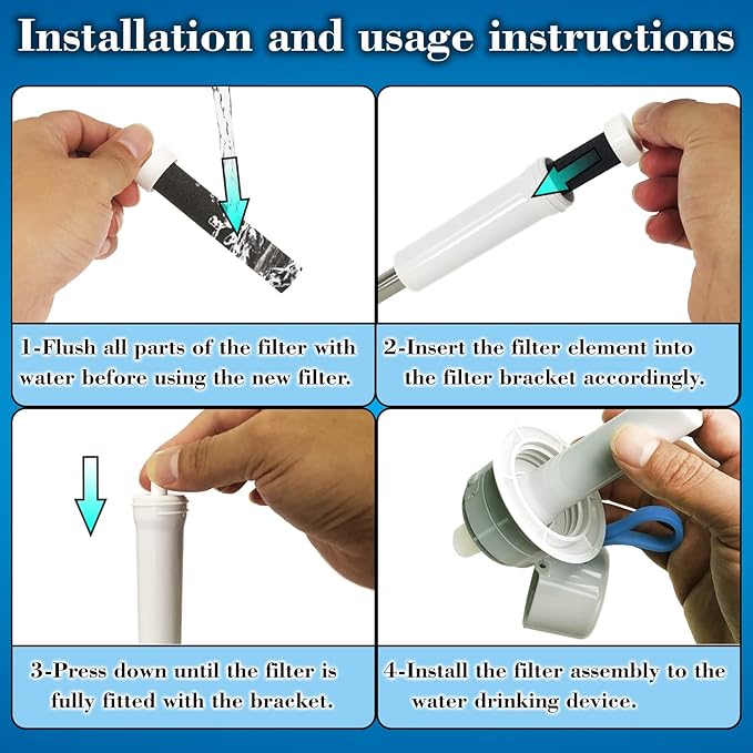 Water Replacement Filter for Bottle,Compatible with Brita BB06,fit Brita Hard sided,Sport and Stainless Steel Bottle 10PCS. (Without Bite Valve)