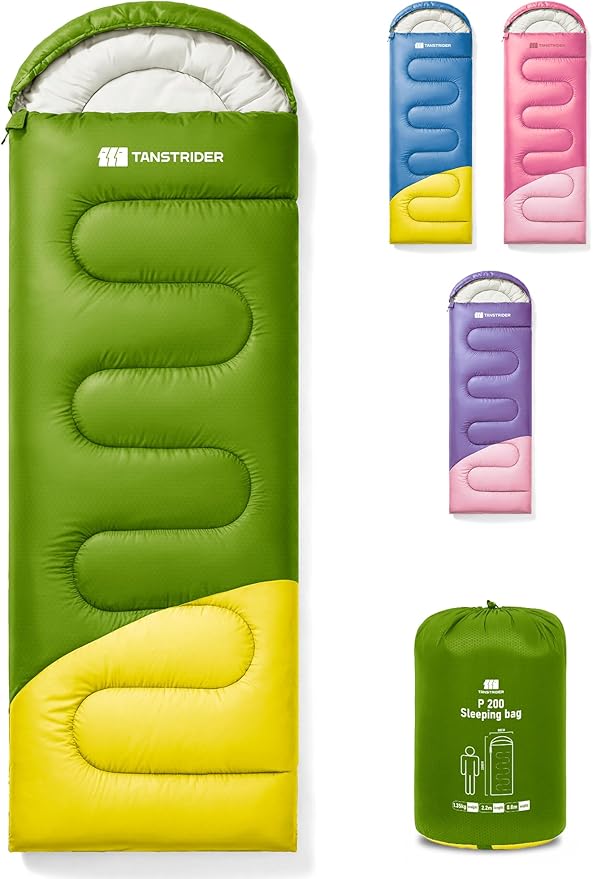 Sleeping Bag for Adults Warm Weather, Compact Lightweight Backpacking Sleeping Bag with Compression Sack, Camping Essentials Gear for Hiking Travel Climbing Outdoor & Indoor Use