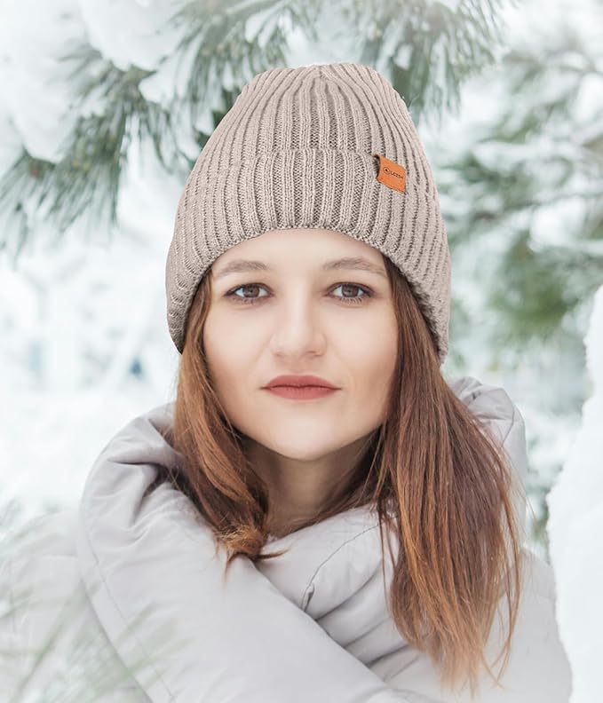 LCZTN Winter Beanie Hat and Touchscreen Gloves Set for Men and Women,Beanie Gloves Set with Warm Knit Fleece Lined