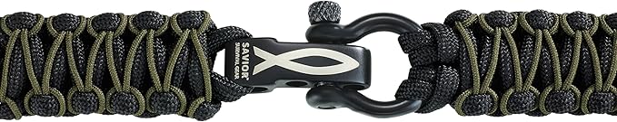 Savior Survival Gear Paracord Watch Band - Compatible with Apple Watch Band 49mm 46mm 45mm 44mm 42mm - iWatch Band Series Ultra 10 9 8 7 6 5 4 3 2 1 SE – Adjustable strap for men (Black-Green, Large)