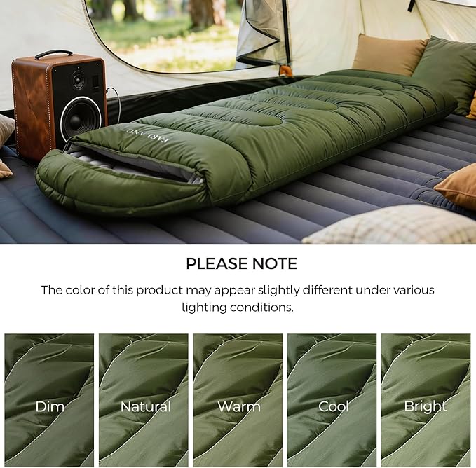 FARLAND Sleeping Bag for Adults, Cold Weather & Warm Plush Fleece-Lined Interior - Portable Waterproof Windproof with Compression Sack for Camping Hiking Traveling Indoor & Outdoor