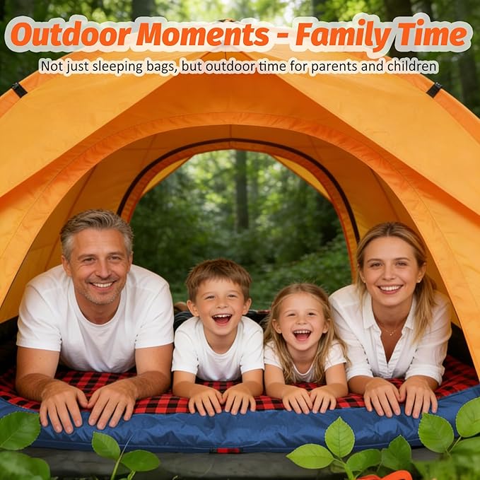 Swtmerry Double Sleeping Bag for Adults with 2 Pillows, Big & Tall Queen Size XL Sleeping Bag for 2 Person, Waterproof & Lightweight Warm for 3 Seasons, Cold Weather,Camping, Hiking & Backpacking