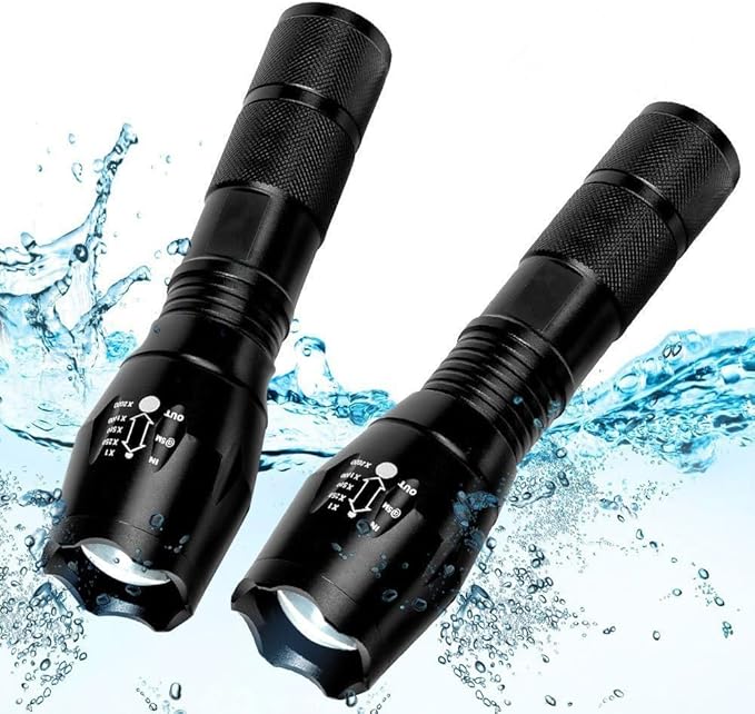 BESTSUN LED Flashlight 2 Pack, Small Flashlights Powerful High Lumens 5 Modes, Waterproof Zoomable Mini Flash Light for Home Emergencies Camping Essentials, Christmas Stocking Stuffers Gifts for Men