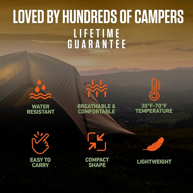VENTURE 4TH Backpacking Sleeping Bag – XXL, Double and Single Sizes - Lightweight Warm & Cold Weather Sleeping Bags for Adults, Kids & Couples – Ideal for Hiking, Camping & Outdoor Adventures