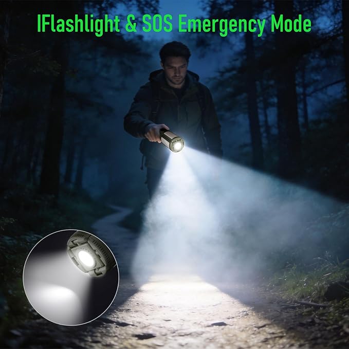 UBeesize Telescopic Camping Lights with Stand, 14000mAh Rechargeable Camping Lantern with Display, Hook and IPX5 Waterproof, Outdoor Camping Lights for Travel, Fishing, Emergency Use