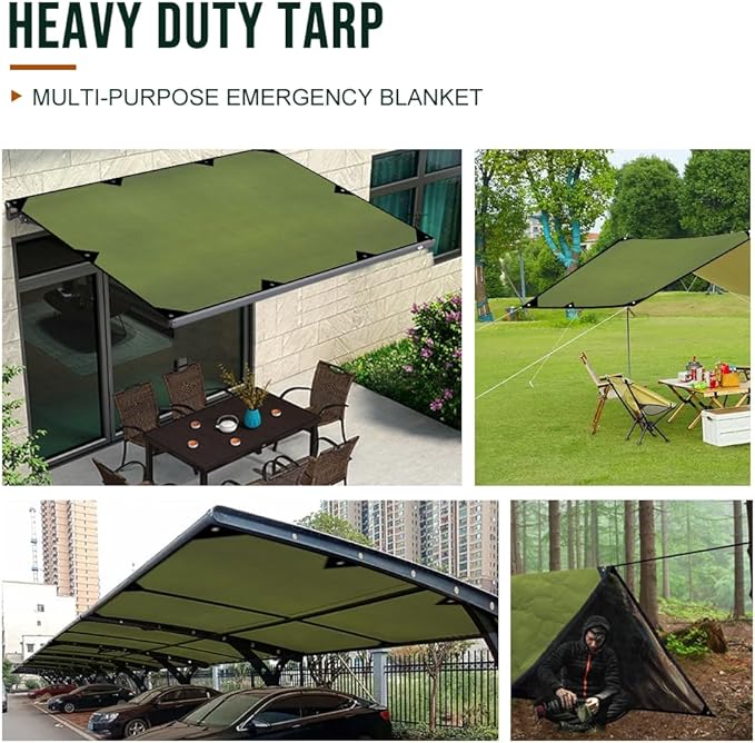 Safety Barrier:LYN XL Heavy Duty Survival Emergency Blanket/Tarp Cover-8.5'x11.8',Reflective Thermal Ripstop Waterproof,for Army,Tarp Covcer,Survial,Life Protection