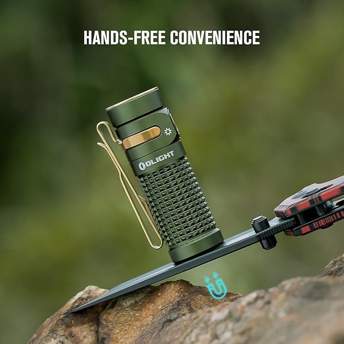OLIGHT Baton4 Premium Edition EDC Flashlights 1300 Lumens with Type-C Charging Box, Powered By Rechargeable Battery, Small Bright Light IPX8 Waterproof for Emergencies Outdoors (OD Green)